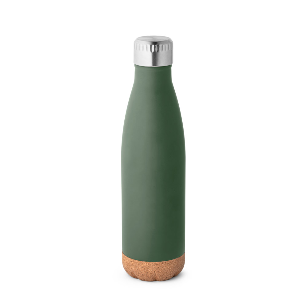 SOLBERG. Stainless steel thermos and cork base 560 mL