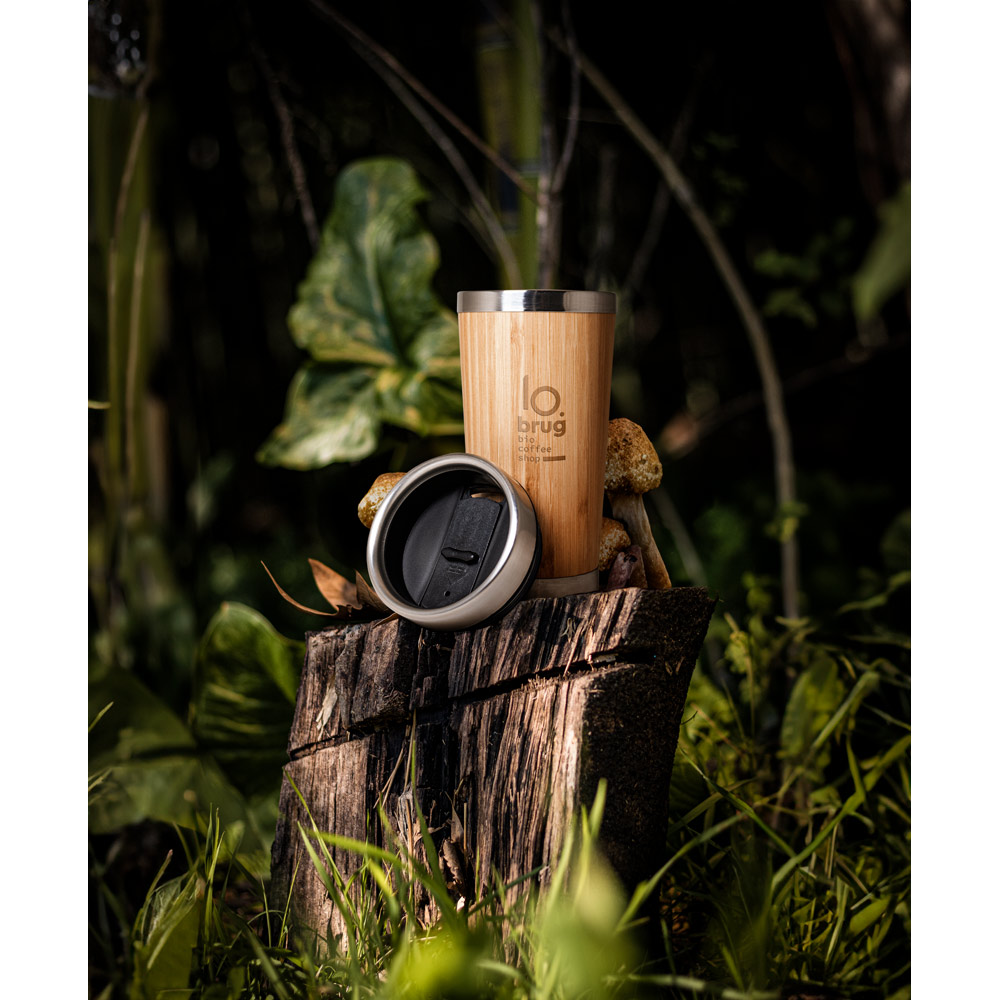 PIETRO. Bamboo and stainless steel travel cup 500 mL