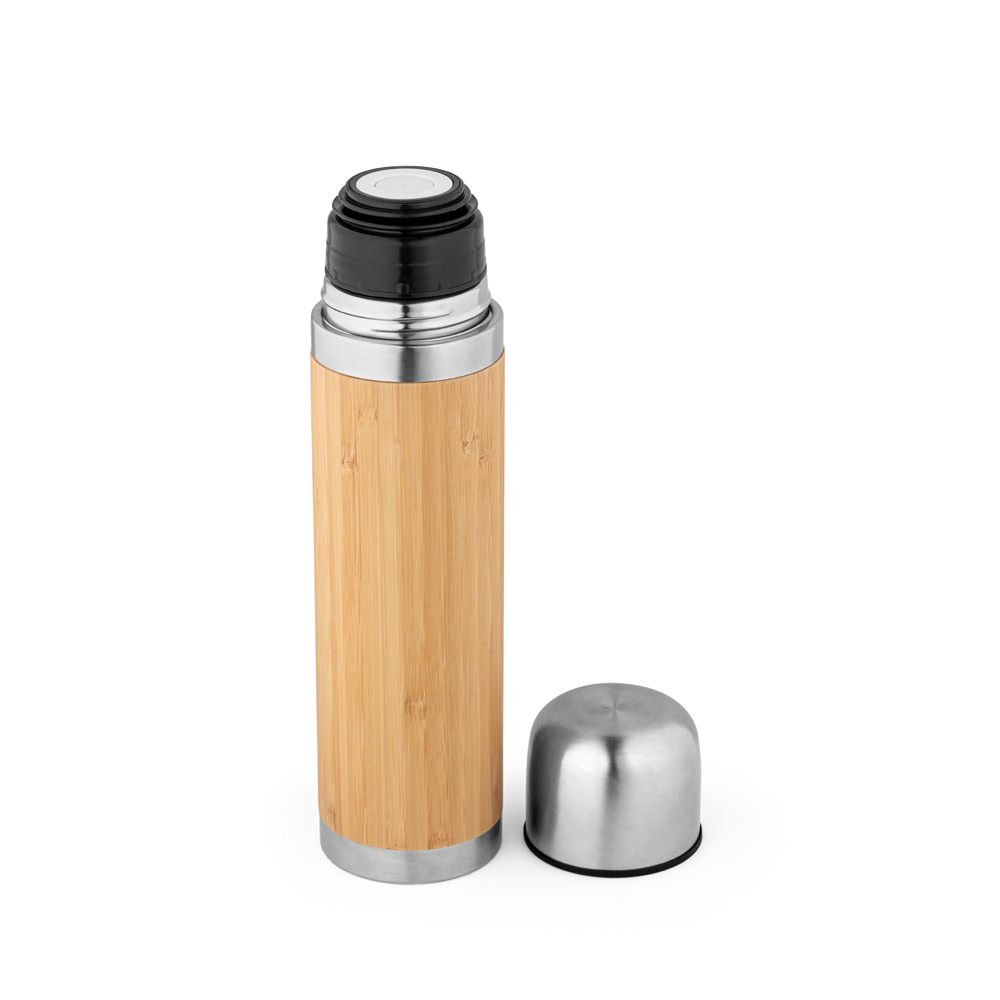 CEYLON. Bamboo and stainless steel thermos 450 mL