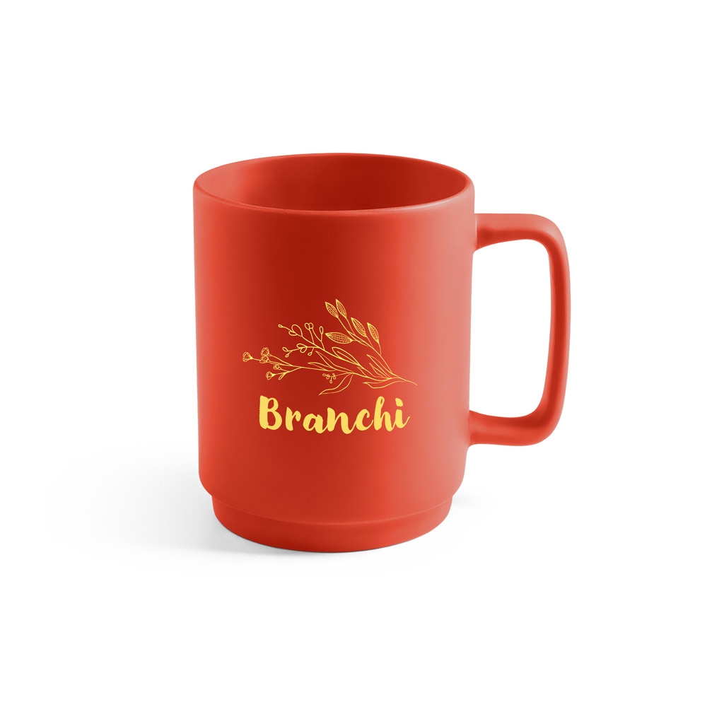 MIGHTY. Ceramic mug with cylindrical body 330 mL