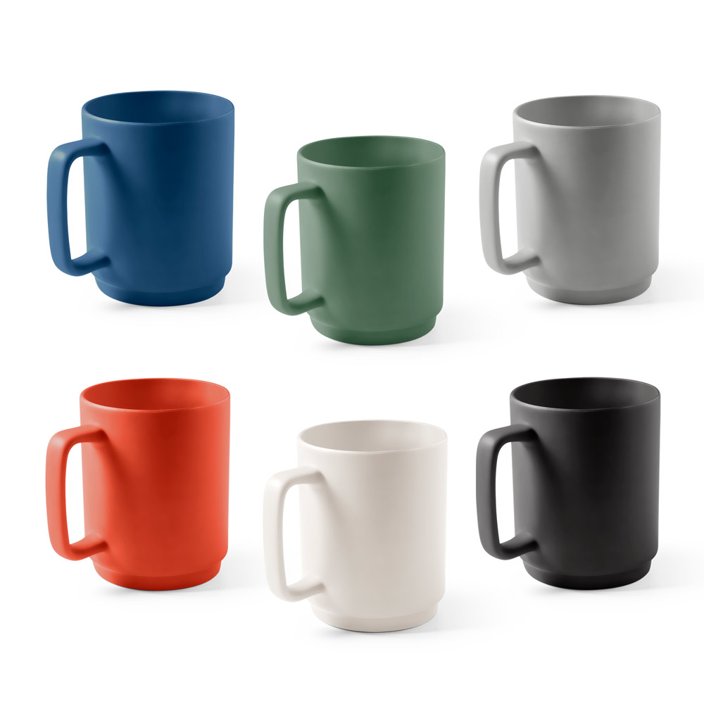 MIGHTY. Ceramic mug with cylindrical body 330 mL