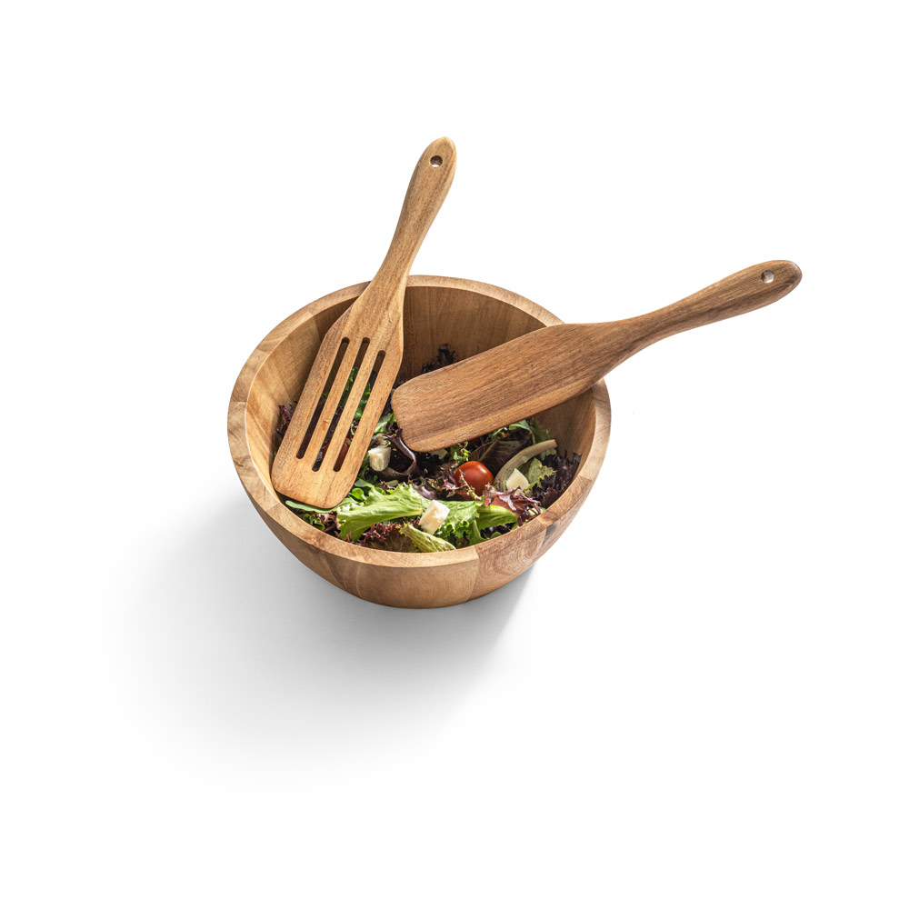 BATALI. Set of two cutlery sets in acacia wood