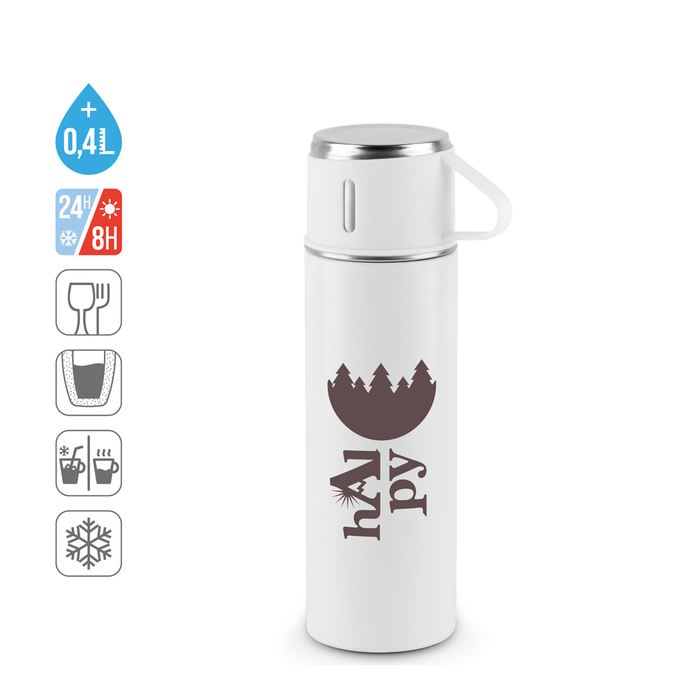 COMANECI. Double-walled stainless steel bottle (90% recycled) with matte finish 490 mL