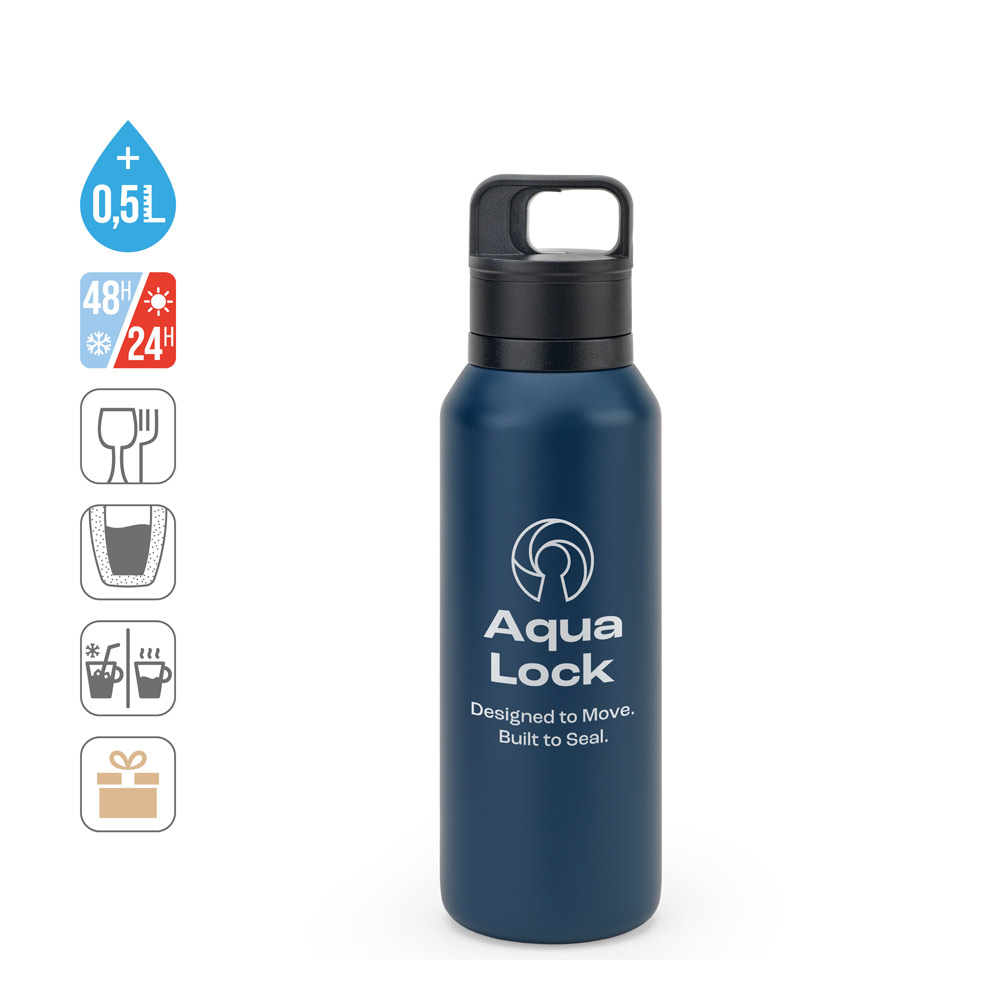 NICKLAUS. Stainless steel bottle (91% recycled) with vacuum insulated double wall 590 mL