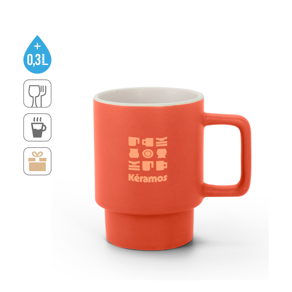 KUERTEN. Ceramic mug with matte finish, 330 mL