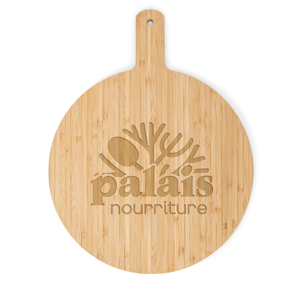 CHEESANO. Round shaped bamboo serving board