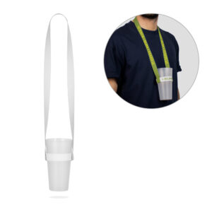 OXFORD. SET Lanyard SUBLIMATION Long II (20 mm) Duo in recycled polyester (100% rPET) with sublimation elastic Cup Holder