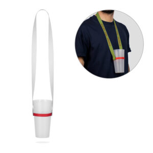 ROTHERHAM. SET Lanyard SUBLIMATION Long II (20 mm) Duo in recycled polyester (100% rPET) with silicone Cup Holder