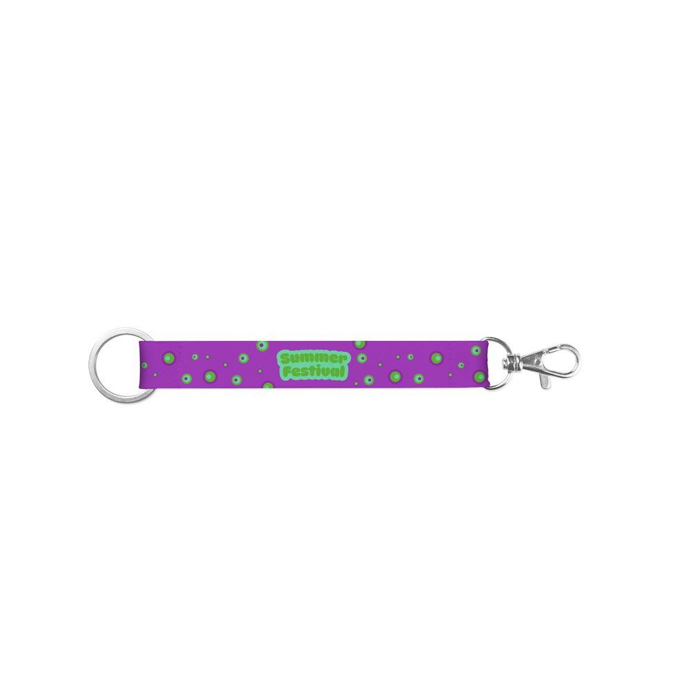 WALSALL. SET Lanyard SUBLIMATION Short II DUO (20 mm) in recycled polyester (100% rPET) with ring Ø 32 mm and Hook Trigger Snap 20 mm