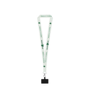EPSOM. SET Lanyard SUBLIMATION Long II (20 mm) in recycled polyester (100% rPET) with Hook Trigger Snap 20 mm and phone holder