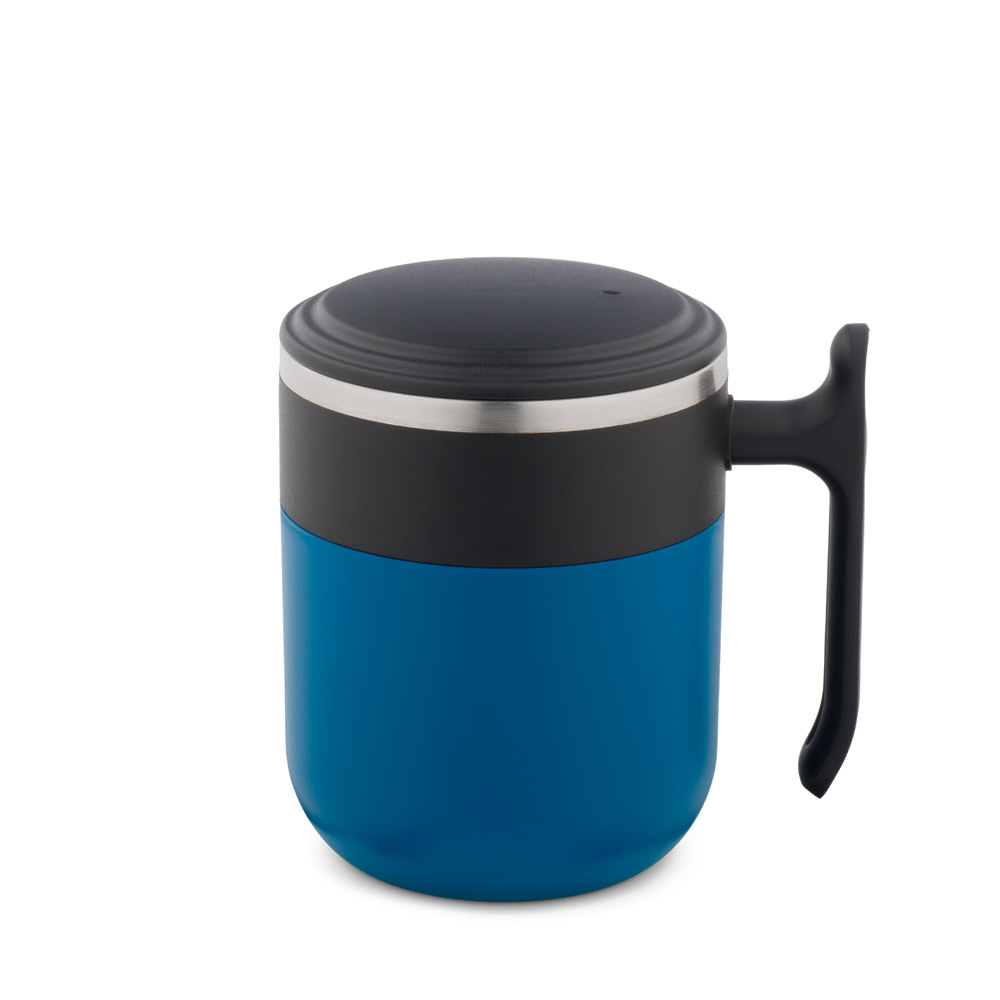 MALDINI. Travel mug with a stainless steel interior and a matt finish, 400 mL