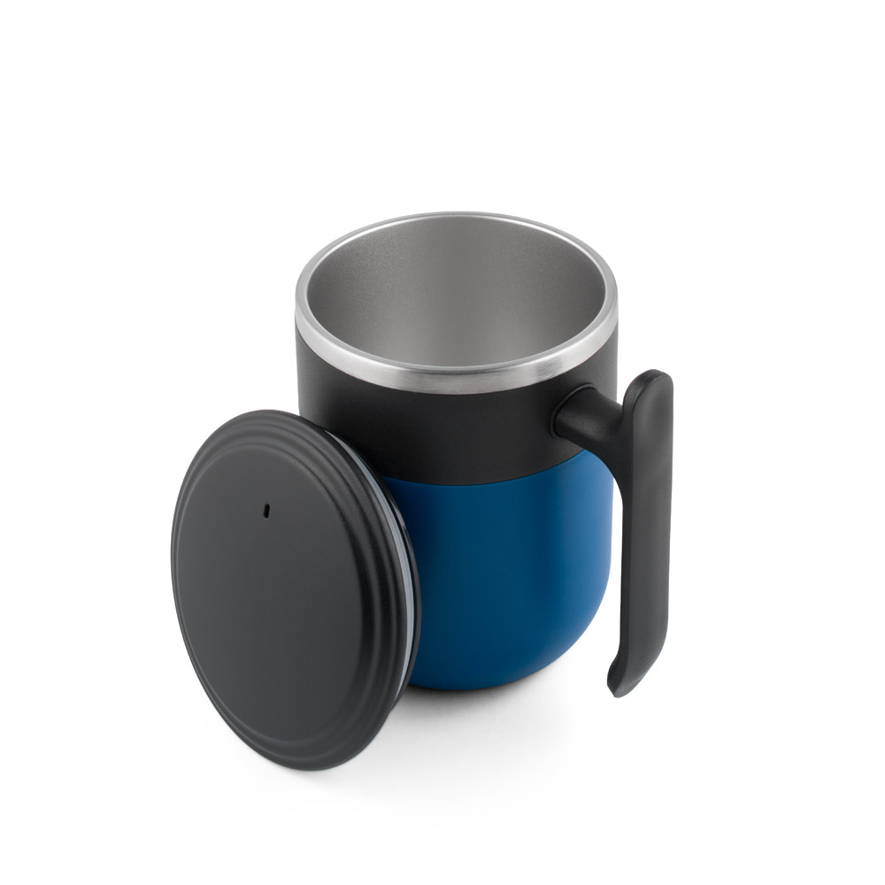 MALDINI. Travel mug with a stainless steel interior and a matt finish, 400 mL