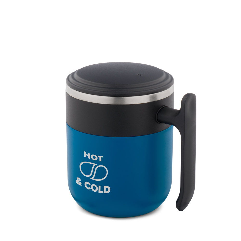 MALDINI. Travel mug with a stainless steel interior and a matt finish, 400 mL