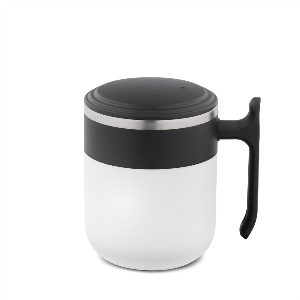 MALDINI. Travel mug with a stainless steel interior and a matt finish, 400 mL