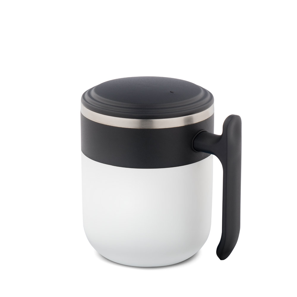 MALDINI. Travel mug with a stainless steel interior and a matt finish, 400 mL