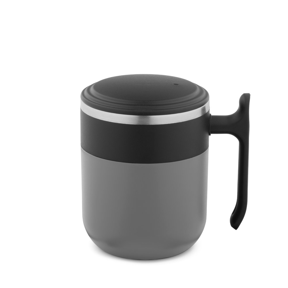 MALDINI. Travel mug with a stainless steel interior and a matt finish, 400 mL