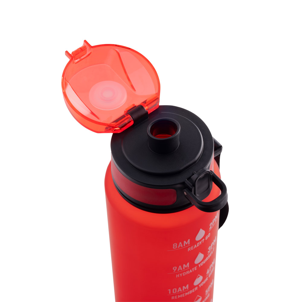 ERIKSSON. Bottle made from recycled PET (100% rPET), featuring motivational phrases and time markings to encourage you to drink water