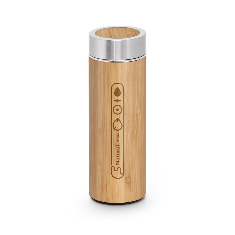 NATUREL. Bamboo and stainless steel (90% recycled) thermal bottle 430 mL