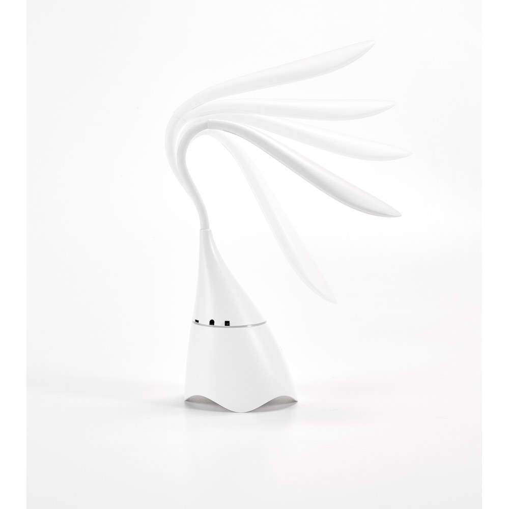 GRAHAME. Portable desk lamp with speaker and 5-hour battery life in recycled ABS (100% rABS)