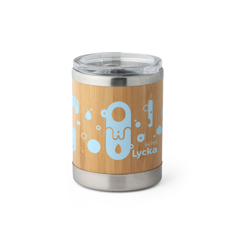 LYCKA. Bamboo and stainless steel cup 350 mL