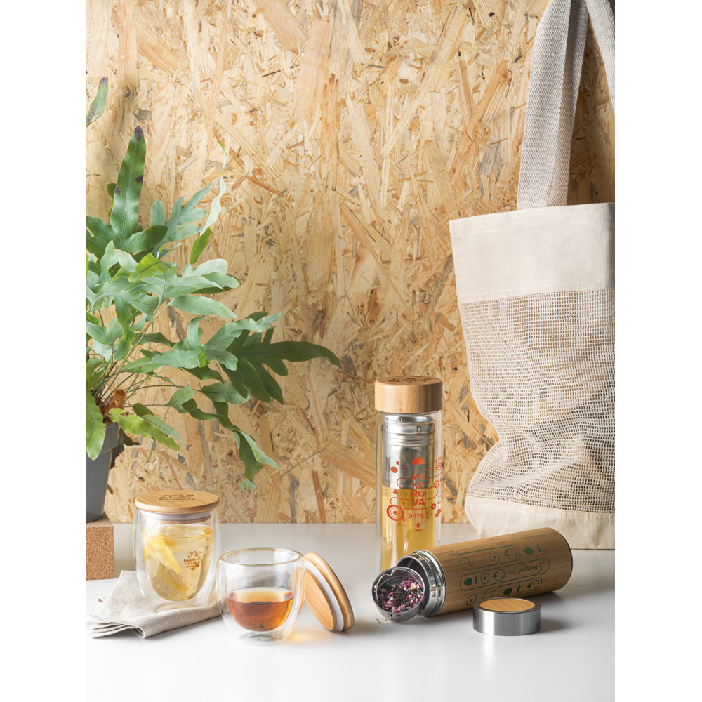 ECUADOR L. Borosilicate glass travel cup 350 mL