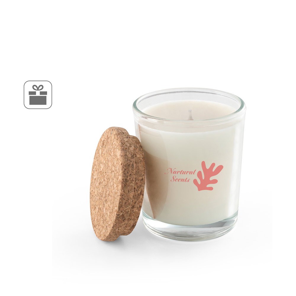 ZEN 80. Aromatic candle in a glass holder with a cork lid 80 g
