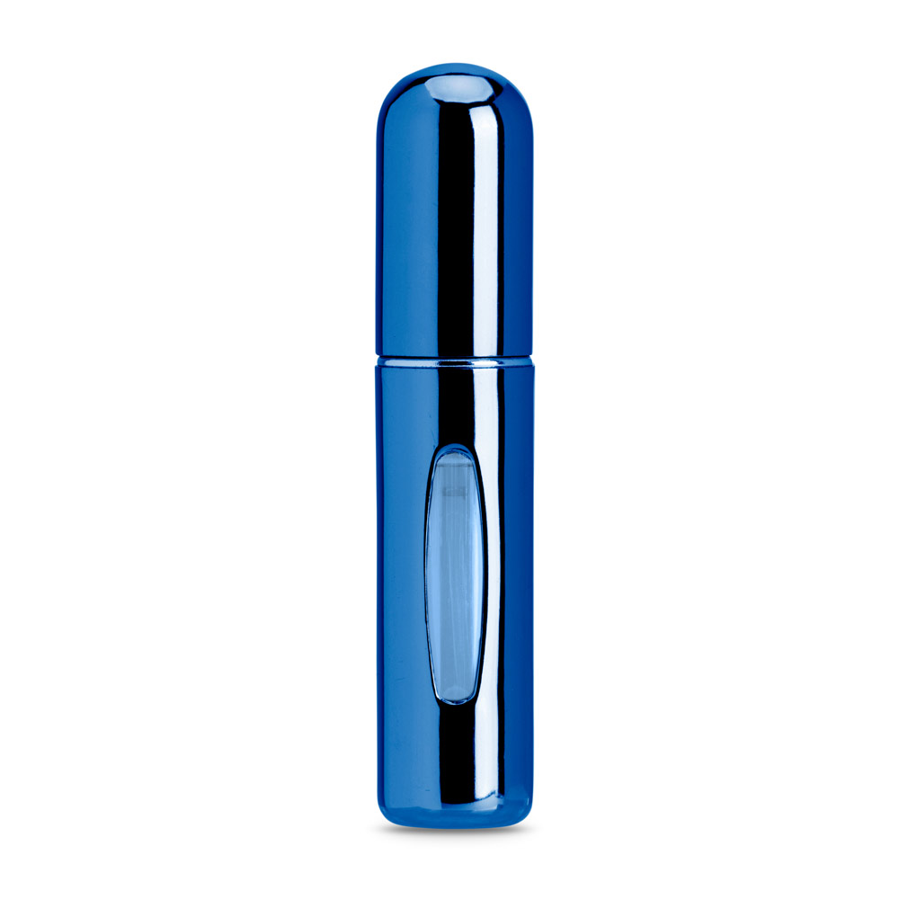 LINDEN. Aluminum refillable perfume atomizer designed for easy refilling