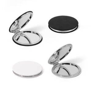 FREYA. Double-sided round mirror with matte PU exterior