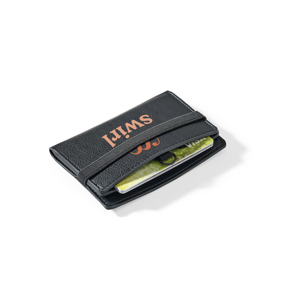 GLENN. PU card holder with elastic fastening