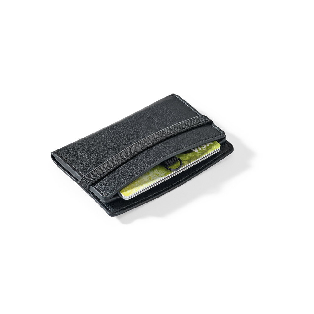 GLENN. PU card holder with elastic fastening