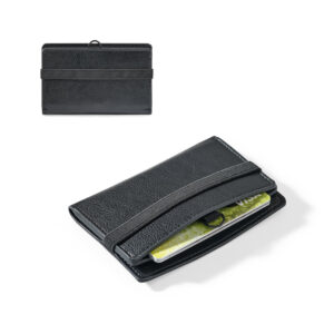 GLENN. PU card holder with elastic fastening