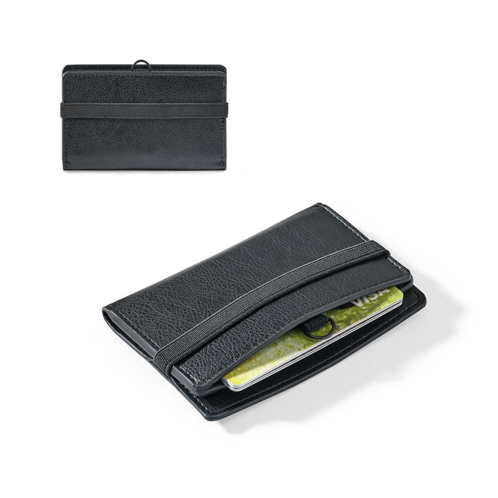 GLENN. PU card holder with elastic fastening