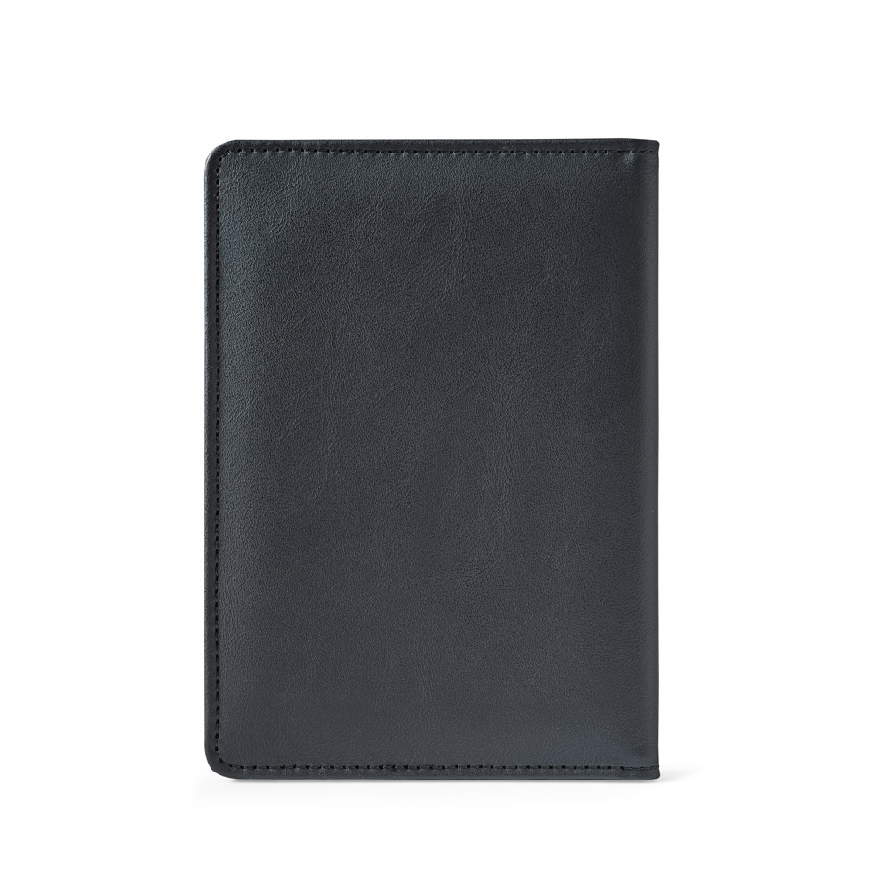 BRAM. PU passport holder with an elasticated closure and multiple pockets