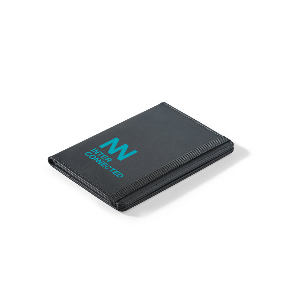 BRAM. PU passport holder with an elasticated closure and multiple pockets