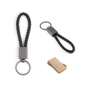 KETCHUM. Rectangular key holder with braided polyester cord (21% recycled) and polyurethane (79% recycled)