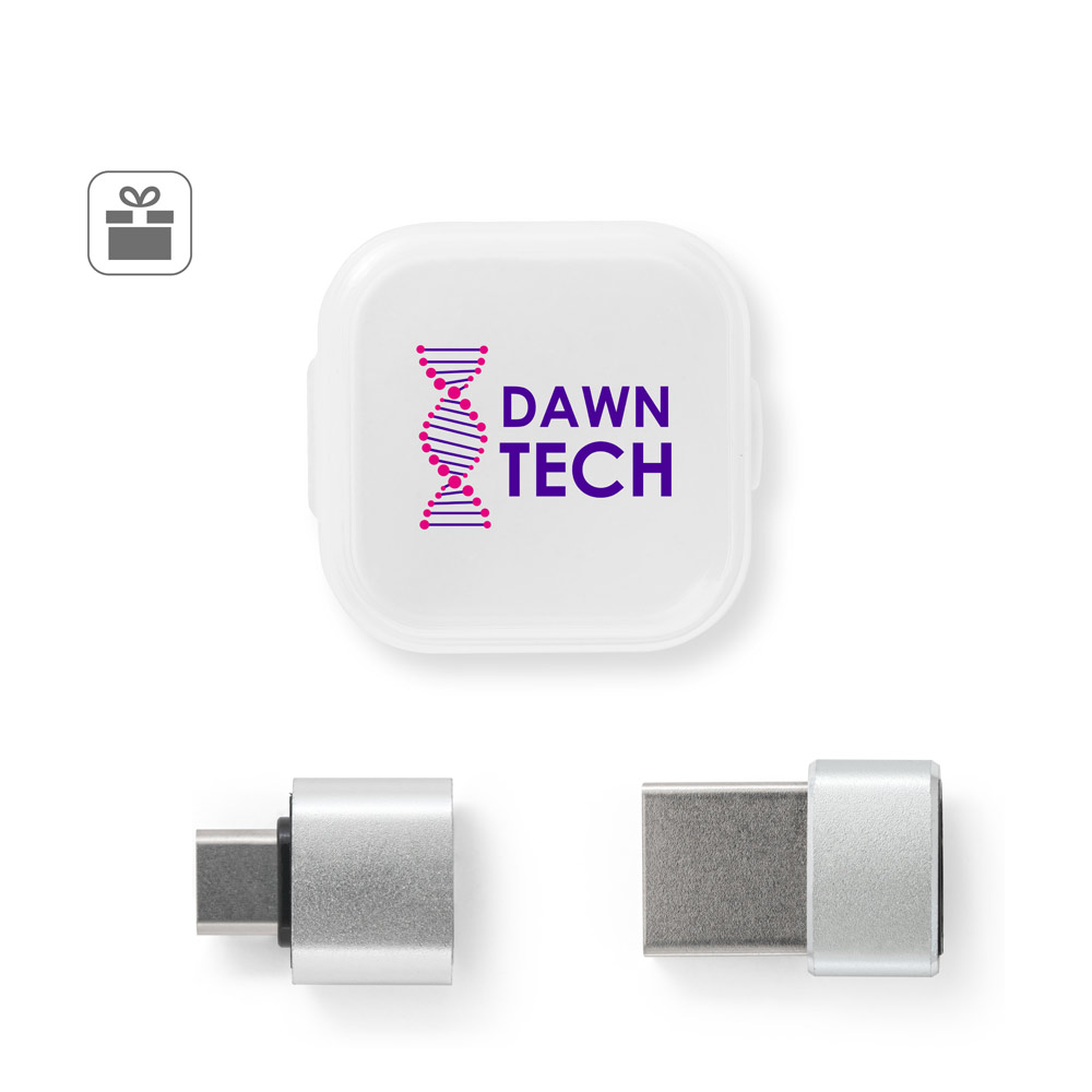 MINSKY. Set of 2 aluminium USB-A / USB-C adapters