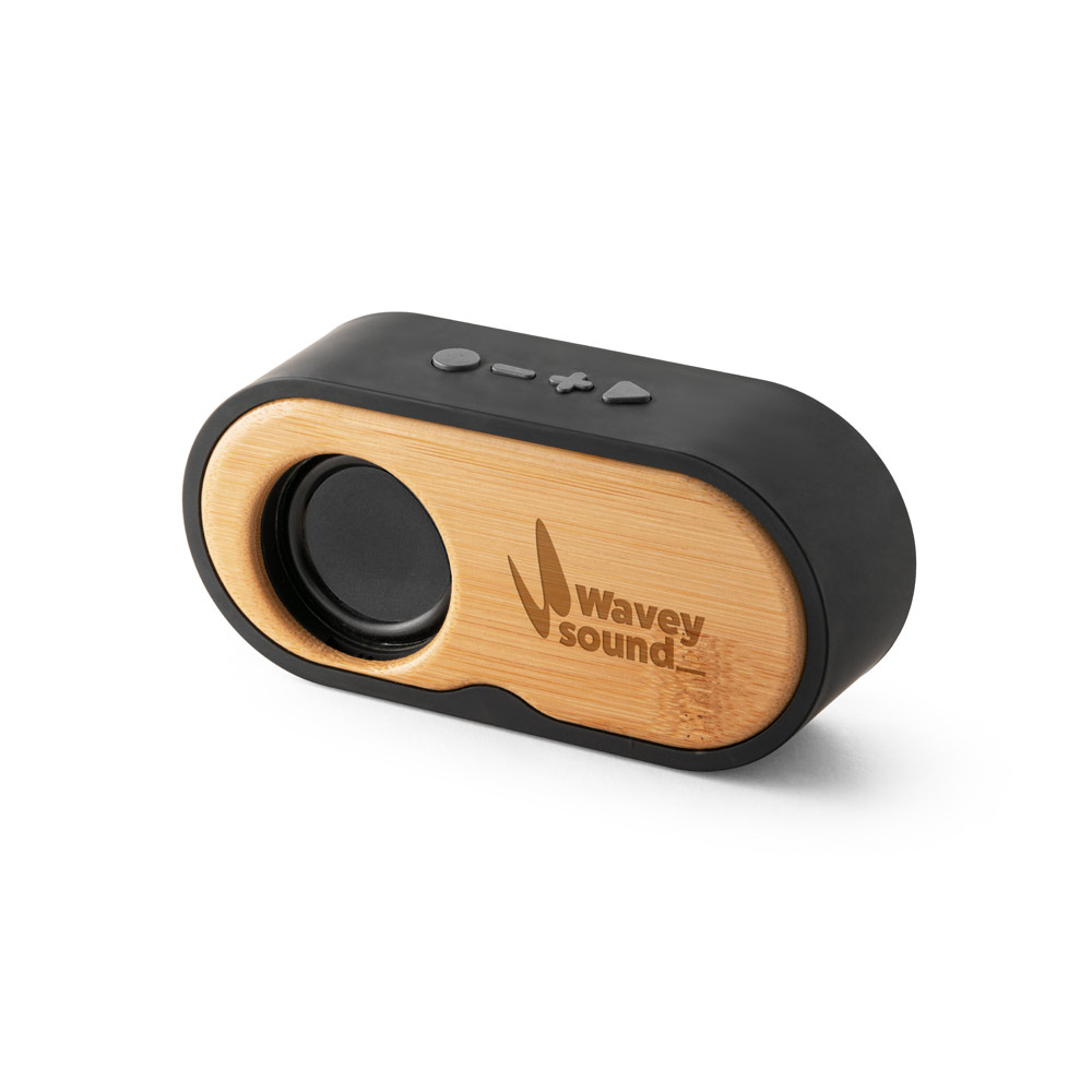 TILLY. Portable 3W speaker with 5h battery life made from bamboo and recycled ABS (100% rABS)