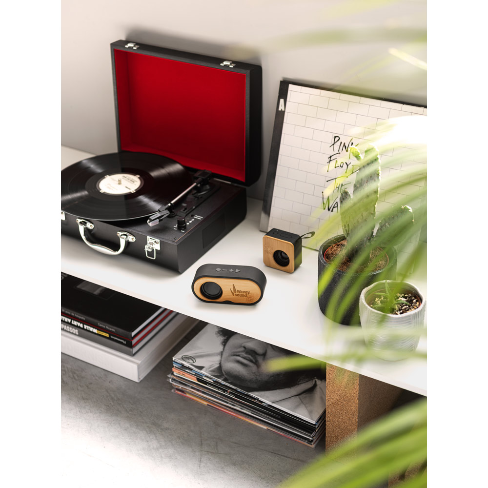 TILLY. Portable 3W speaker with 5h battery life made from bamboo and recycled ABS (100% rABS)