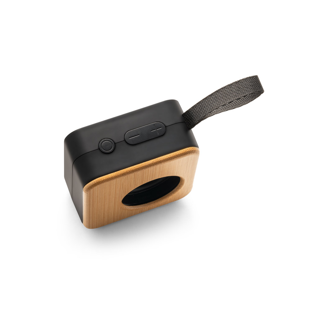 MAYER. Portable 3W speaker with 4h battery life in bamboo and recycled ABS (100% rABS)