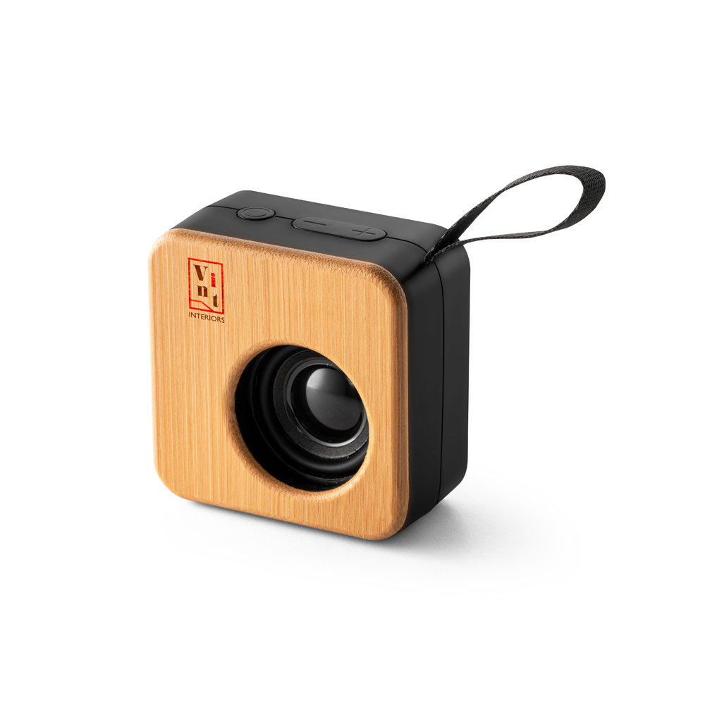 MAYER. Portable 3W speaker with 4h battery life in bamboo and recycled ABS (100% rABS)