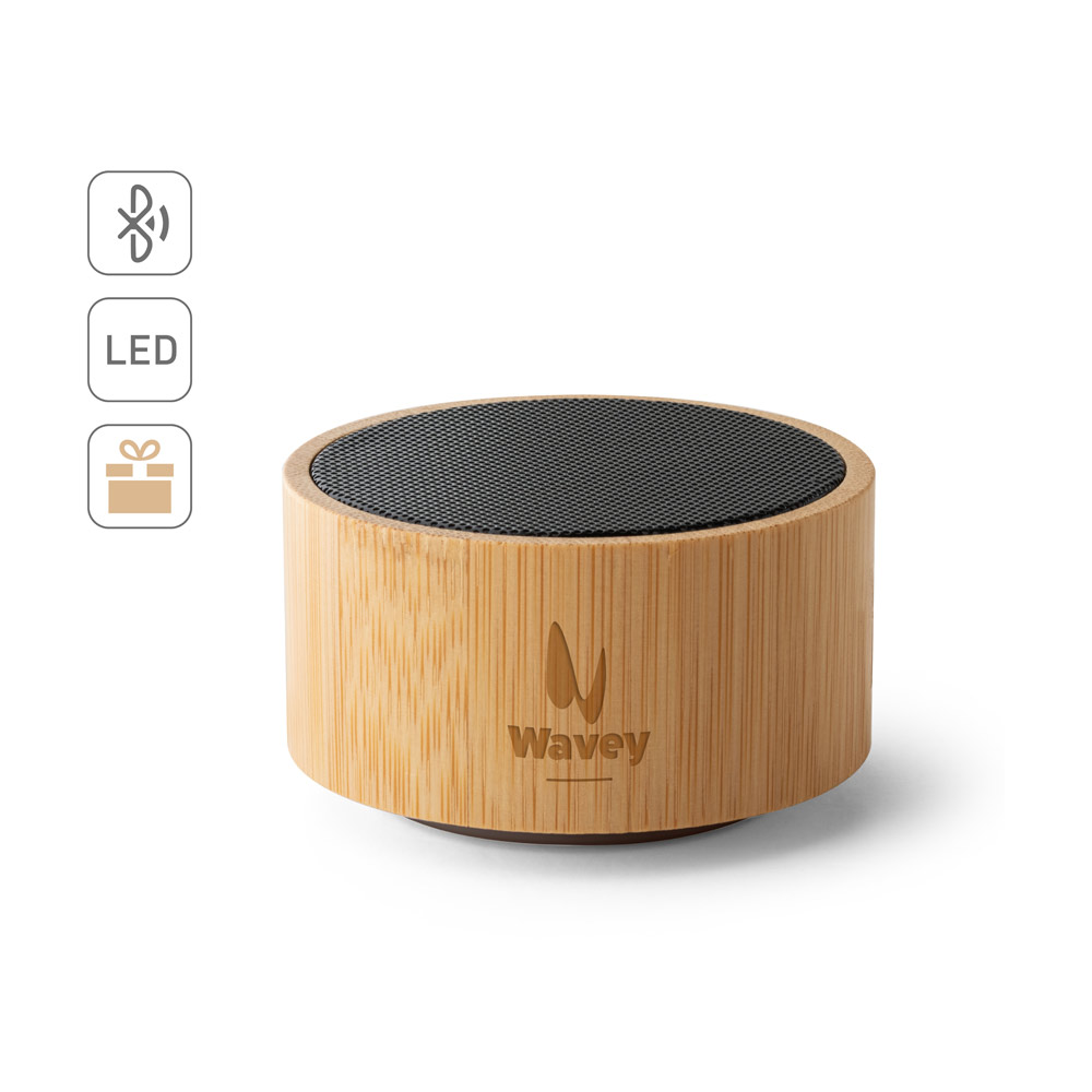 ARBER. Portable 3W speaker with 4h battery life in bamboo and recycled ABS (100% rABS)