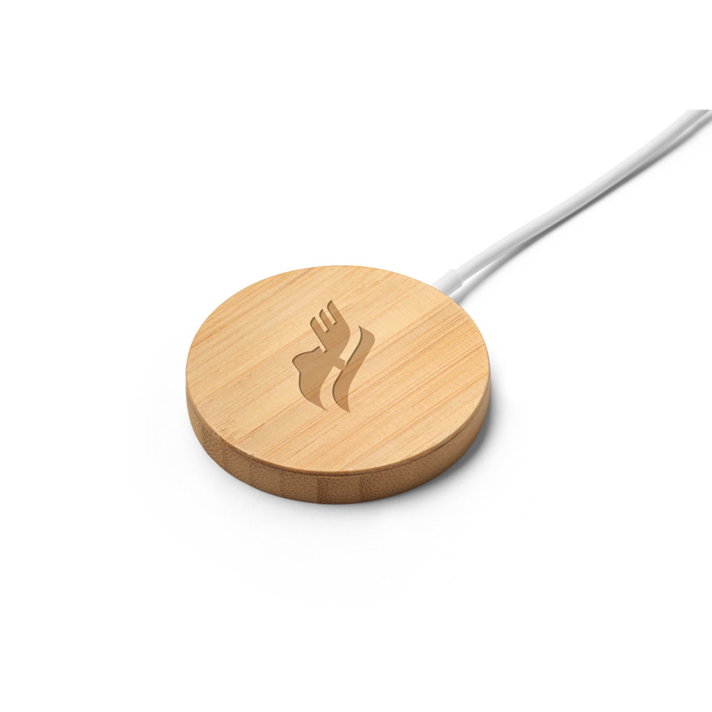 DAIMLER. 15W superfast wireless magnetic charger in bamboo