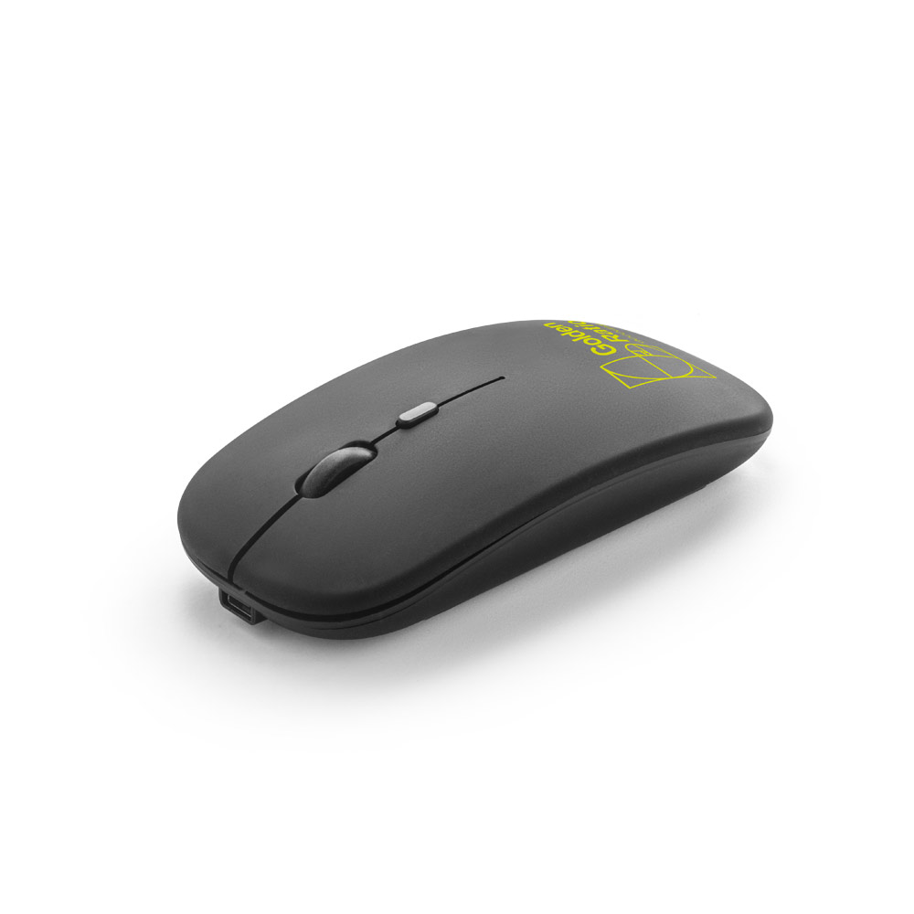 KHAN. Wireless mouse with 500mAh battery in recycled ABS (100% rABS)