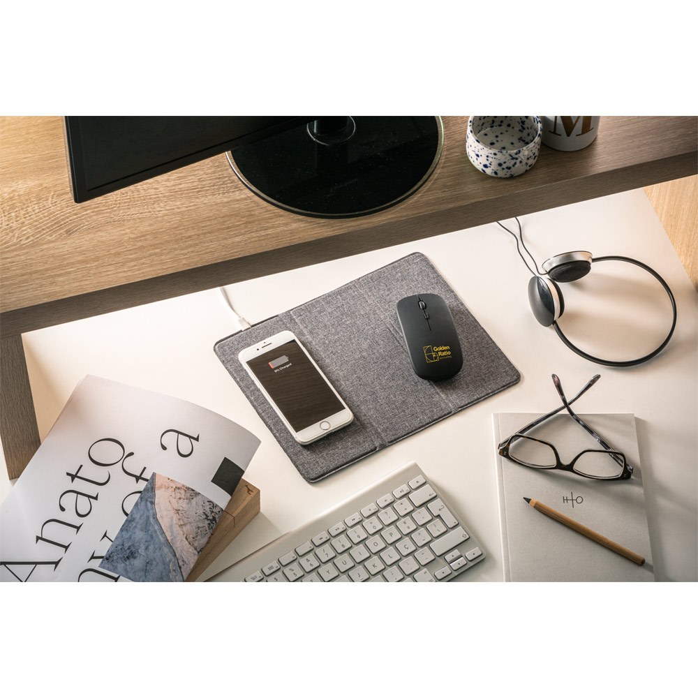 KHAN. Wireless mouse with 500mAh battery in recycled ABS (100% rABS)