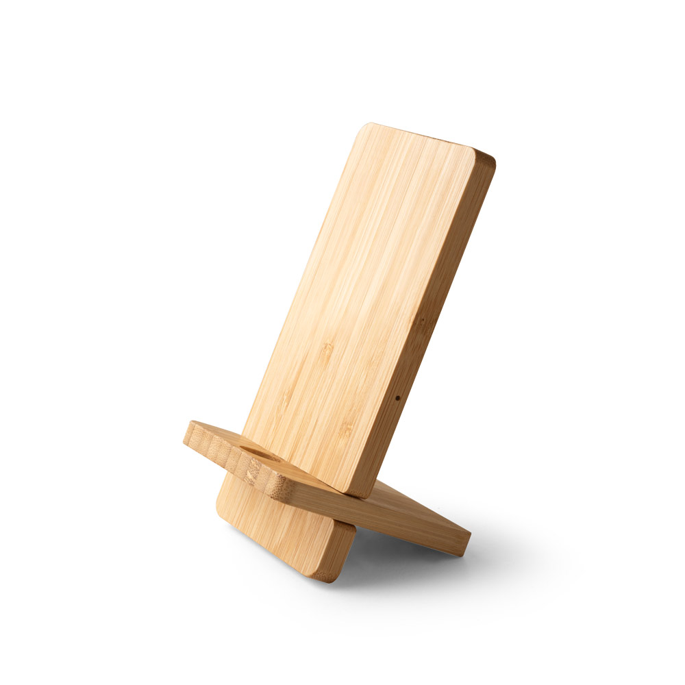 LANGE. Smartphone holder with 15W super-fast wireless charger in bamboo
