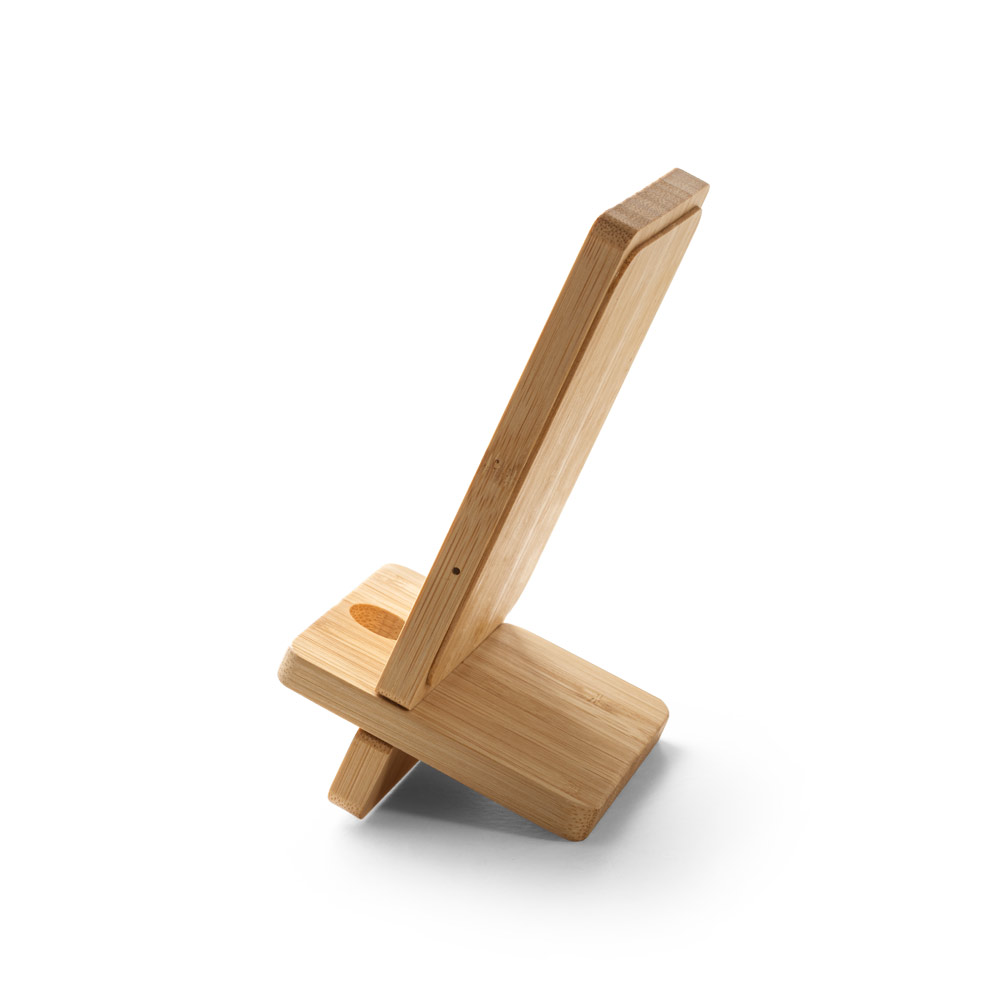 LANGE. Smartphone holder with 15W super-fast wireless charger in bamboo
