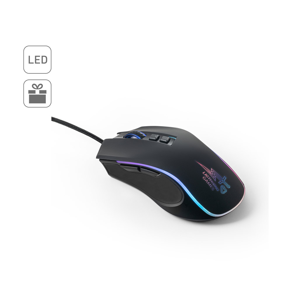 THORNE MOUSE RGB. Gaming mouse with 1'5m cable and ABS RGB LED lights