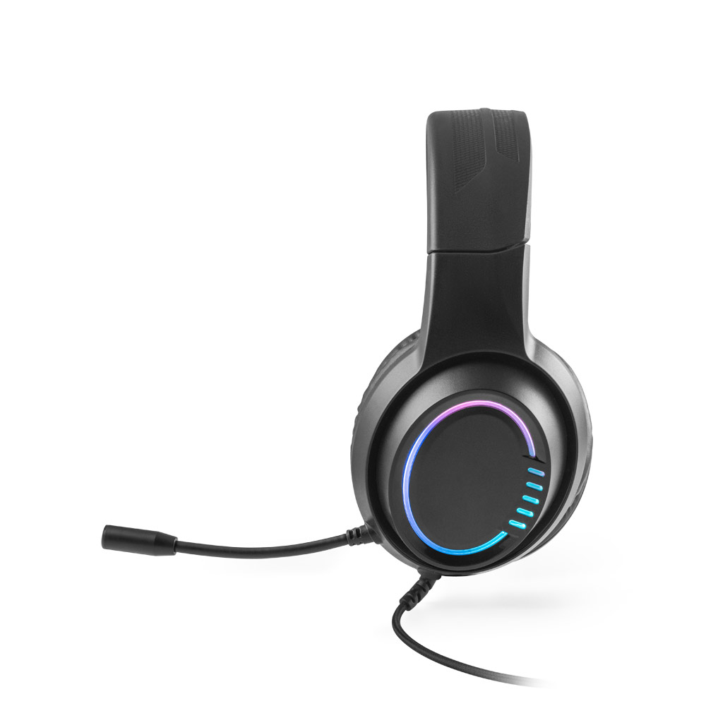Thorne Headset RGB. ABS gaming headphones with cable, microphone and RGB LED lights