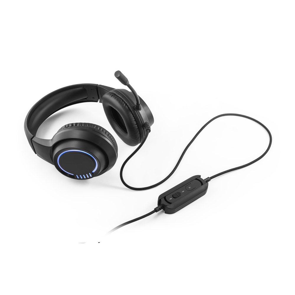 Thorne Headset RGB. ABS gaming headphones with cable, microphone and RGB LED lights