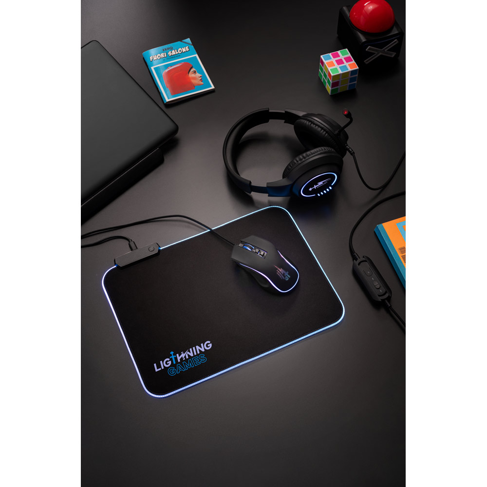 Thorne Headset RGB. ABS gaming headphones with cable, microphone and RGB LED lights